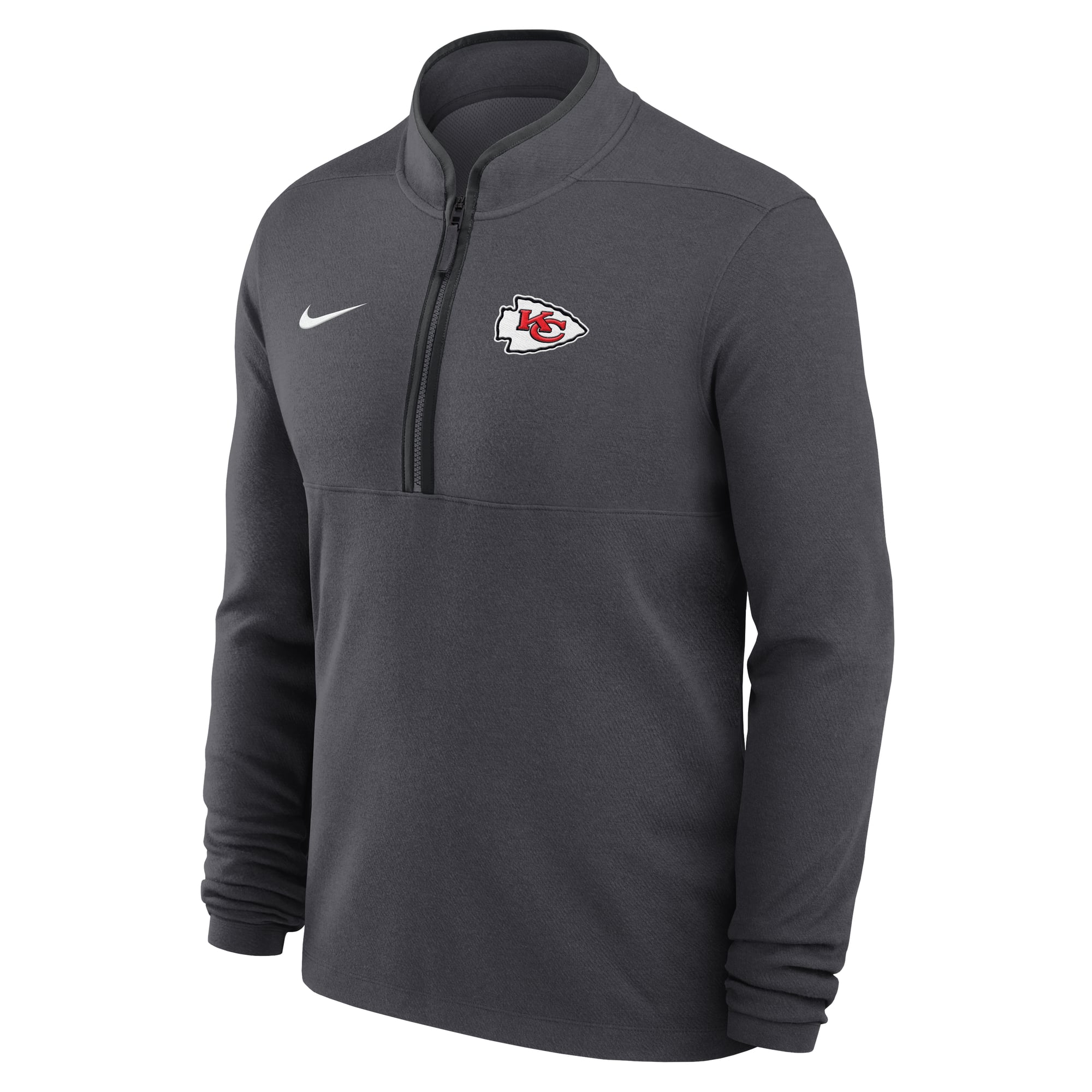 Men's Nike Anthracite Kansas City Chiefs Primetime Victory Dri-FIT Half-Zip Pullover